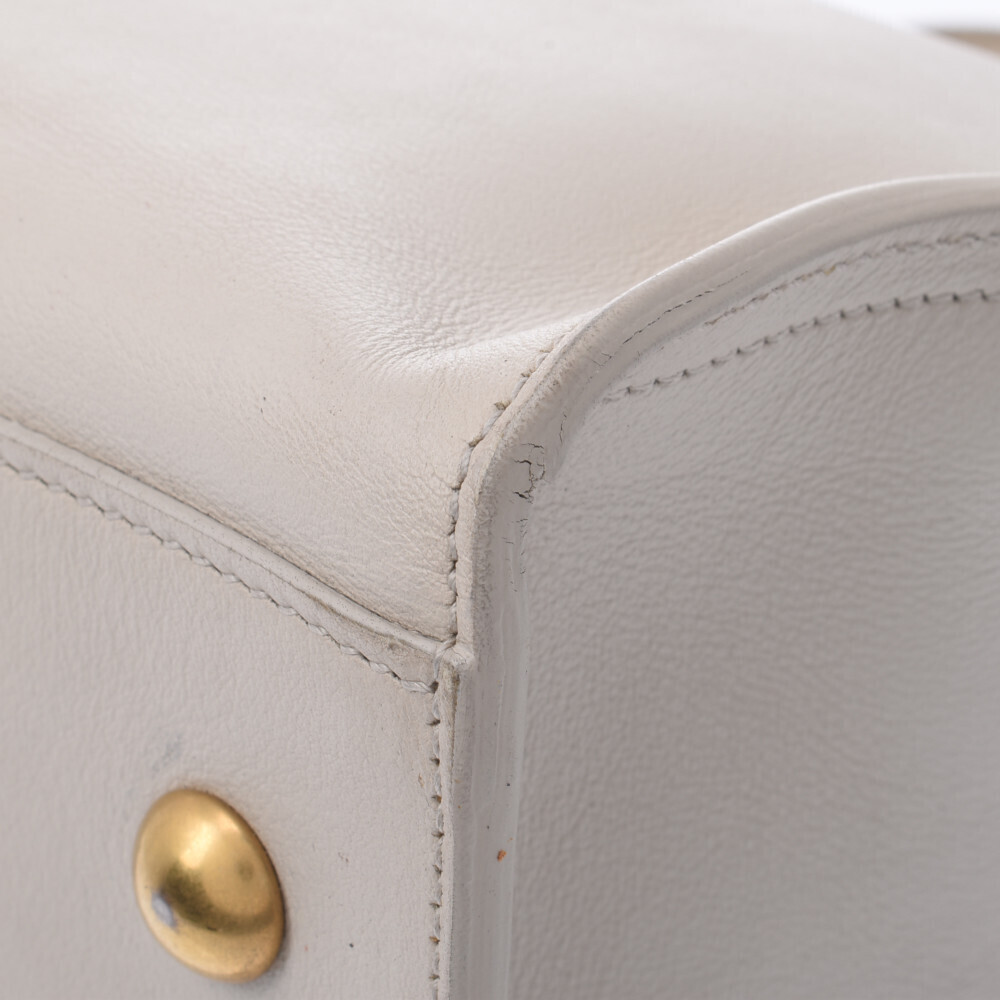 SAINT LAURENT Cabas Ivory White Leather Handbag - Picture 9 of 11